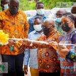 President Akufo-Addo, assisted by Dep. Minister of Trade and Industry, Hon Ama Dokua Asiamah Adjei, and National Director of REP, Kwasi Attah-Antwi, cut the tape the commission the BRC